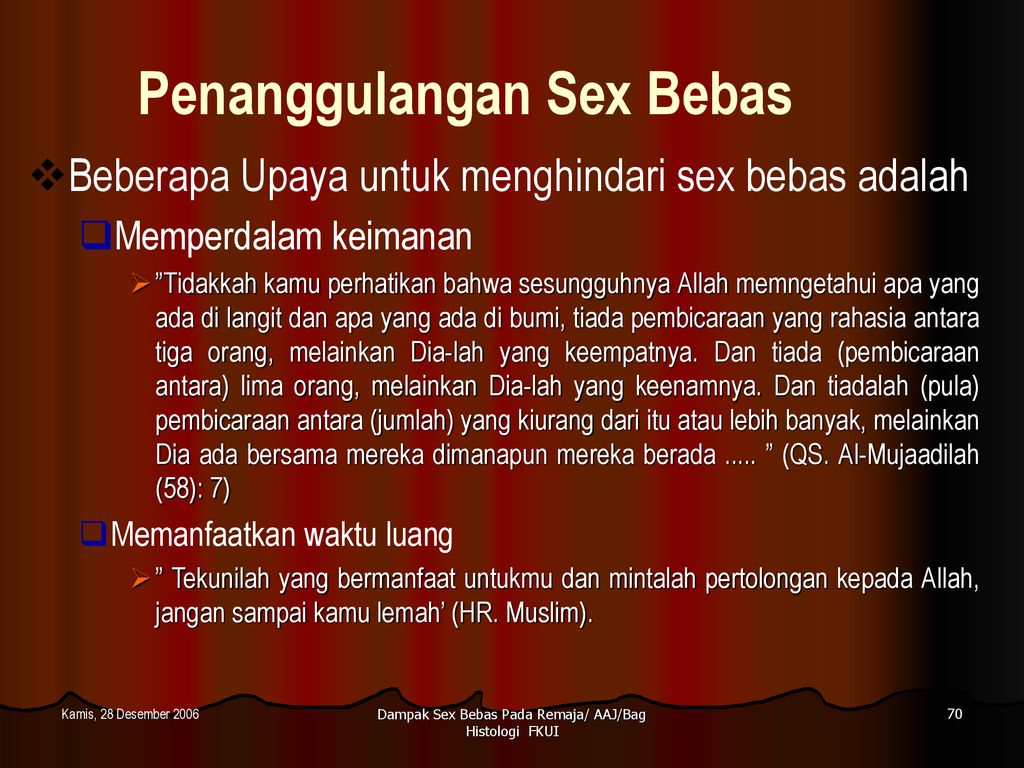 Bahaya Sex Bebas Pada Remaja Suatu Tinjauan Aspek Medis Dan Islam Ppt